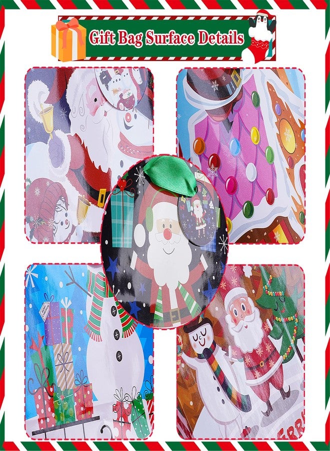 Jaywayang 20Pcs Small Chirstmas Gift Bags with Tags, Little Paper Bags with Handles Assorted Christmas Prints for Xmas Holiday Presents Wrapping. - Image 5